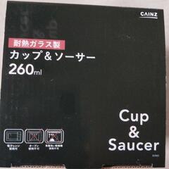 未開封、耐熱カップ＆ソーサー5客セット。の画像