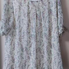 【大きいサイズ】袖リボン花柄シフォンカットソー3Ｌ