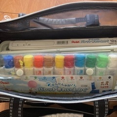 習字セット　絵の具セット　彫刻刀　デザインセットの画像