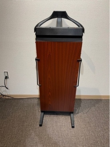【中古】オシャレ✨木目調 CORBY ズボンプレッサー ハンガー付
