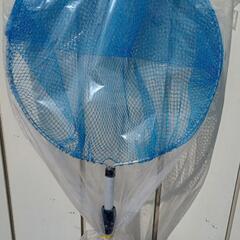 経年未使用品 魚網　網　海水浴　川遊び　自由研究　ガサガサ網　ザリガニ取り　小魚取り　長さ調節可能　現状渡し　物々交換対応　直径約36cmの画像