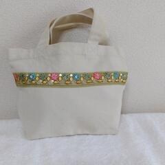 帆布リボン刺繍トートバッグ