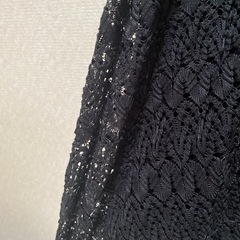 レースロングスカート  ブラック黒　Mの画像