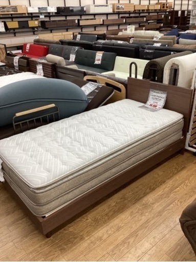 KD-18【新入荷　リサイクル品】ニトリ　N-SLEEP ダブルマットレス　シングルベッド　ブラウン