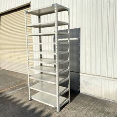 プラス KR軽量ラック 中古 大型 9段 スチールラック スチール棚 キャビネット 倉庫 物流機器 ガレージ インダストリアル の画像