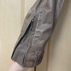 レザー コート アウター レディース ラムレザー 本革 ノーカラー ロングコートの画像