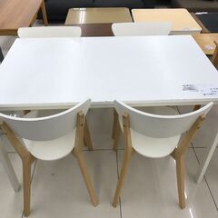★ジモティ割あり★ IKEA ダイニングテーブルセット ホワイト H74.5×D75.5×W125.5 クリーニング済み HJ2750