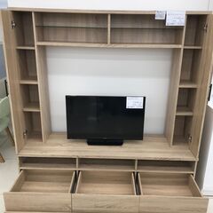 ★ジモティ割あり★  リビングボード ライトベージュ H162×...