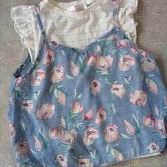 子供服　女の子トップス　レイヤード風　サイズ110