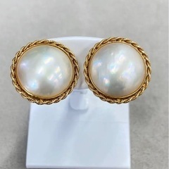 パールイヤリング K18 アンティーク 13mm 18金 アクセサリー