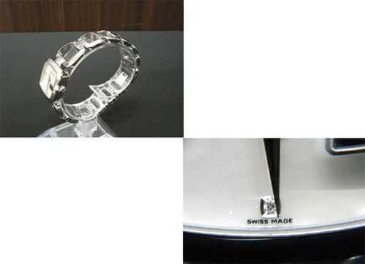 本物 GUCCI 125.5 クォーツ 3Pダイヤ ホワイトシェル文字盤 レディース