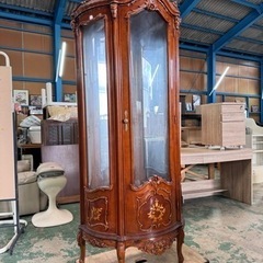 決まりました☆ロココ☆アンティーク家具☆象嵌細工☆飾り棚☆キャビ...