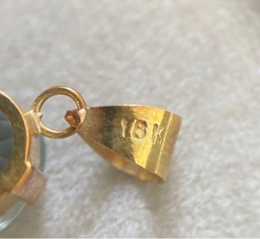 ネックレストップ ブルー石 18金 1.7g 1.9cm ゴールド 18K