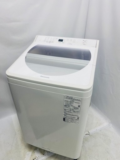 ◎Panasonic パナソニック 全自動電気洗濯機 8.0kg NA-FA80H8 泡洗浄 エコナビ 風乾燥 槽洗浄 2021年製 ホワイト 家電 生活家電 洗濯機
