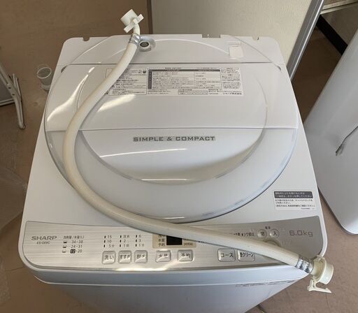 SHARP シャープ ES-GE6C-W 2019年製 全自動電気洗濯機 6.0kg 動作OK