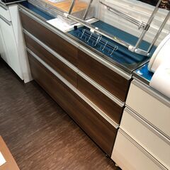 清潔なステンレス　大量収納カウンター120の画像