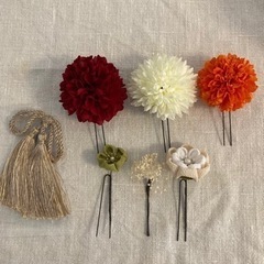 つまみ細工ヘアアクセサリー　着物　の画像
