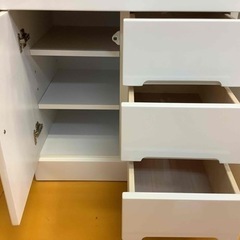 【リサイクルサービス八光】幅59.5㎝　アイクラフト有限会社　60ハイレンジ　クリスタルⅢ　食器棚の画像