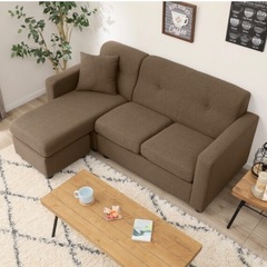 【美品】ニトリ　ソファ　3人掛け　ブラウン