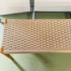 【新品 未使用品】関家具 ペーパーコード 長椅子 イス 天然木 ２人掛け リビング ガーディニング ブラウン 箱付きの画像