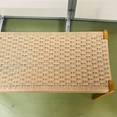 【新品 未使用品】関家具 ペーパーコード 長椅子 イス 天然木 ２人掛け リビング ガーディニング ブラウン 箱付きの画像