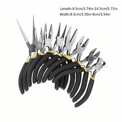(新品)8pcs Mini Jewelry Pliers, Round Curved Needle Nose Pliers, DIY Craft Tools Kitの画像