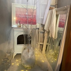 クリスマス 銀塗装 竹 ドライフラワー 造花の画像