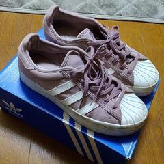 アディダス ピンクのスニーカー 24cmの画像