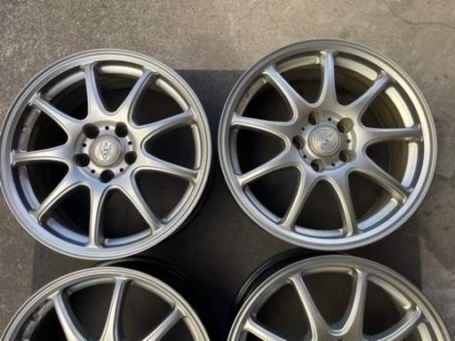 H409-1)マナレイ17インチアルミ中古4本セット！7J-17+40 114.3/5H