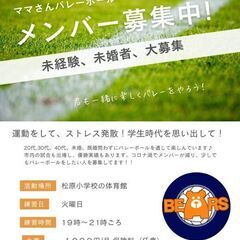 ママさんバレーボールチーム大募集