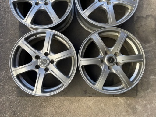 H409-3)ブリヂストン17インチアルミ中古4本セット！7J-17+45 114.3/5H