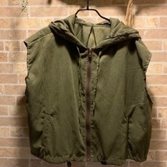 前開き ノースリーブパーカー ジップアップパーカー