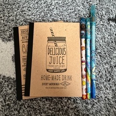 【0円】レインボー色鉛筆　3本　　ミニノート
