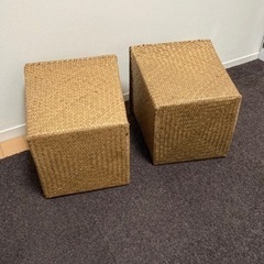 ZARAHOME 籐のカゴ　2個セットの画像