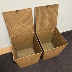 ZARAHOME 籐のカゴ　2個セットの画像