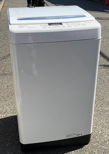【RKGSE-162】特価！ハイセンス/7kg/全自動洗濯機/HW-G75A/中古品/2018年製/当社より近隣地域無料配達