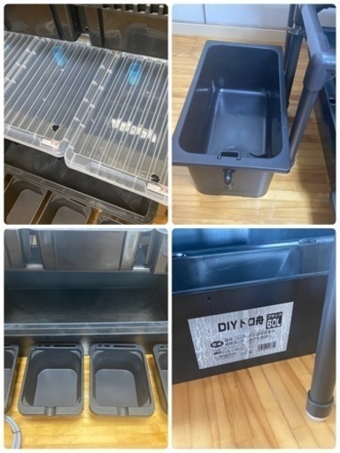 メダカ飼育ラック、NVボックス#13×8個、エアーポンプAP-30P、トロ舟60リットル、テトラ メダカ鉢 40 黒×２個、その他