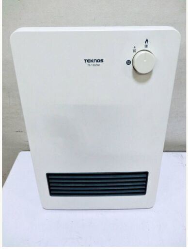 TEKNOS　セラミックヒーター　1200W　TS-126-W　動作良好　ホワイト　600/1200W2段切替　コンパクト　トイレ　子ども部屋　テクノス