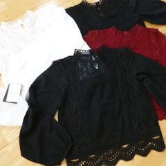 ★新品・未使用品＆美品★レースブラウス４枚組★Lサイズ★の画像