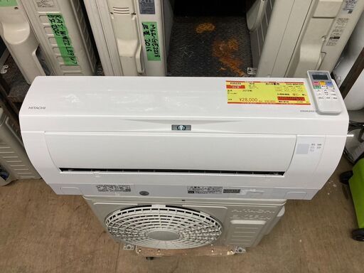 K05233　中古エアコン 日立 2019年製 主に6畳用 冷房能力 2.2KW / 暖房能力 2.5KW