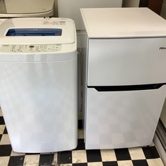 【リサイクルサービス八光】1人暮らしセット　ハイアール4.2kg洗濯機・ハイセンス93L冷蔵庫