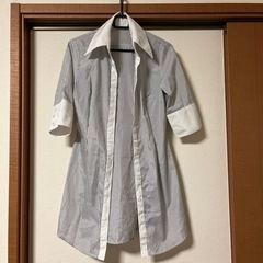 裾 長め ストライプ シャツ  サイズL