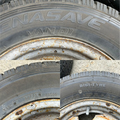 155R13 8P.R VAN01 & 185R15 103/101L  SPLT38 6本セット　ホイール付きの画像