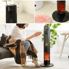 【美品】空調家電 暖炉型ファンヒーター、電気式暖炉の画像