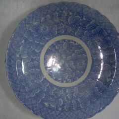 古伊万里染付家紋（コスモス）伊万里大皿