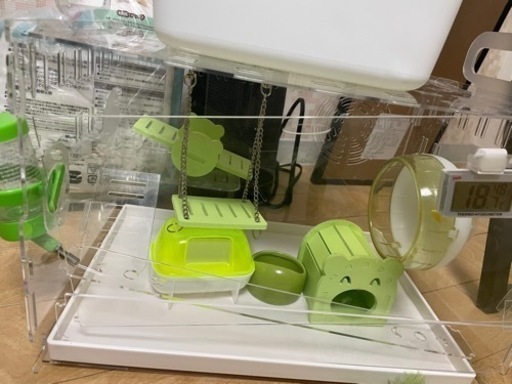ほぼ新品ハムスターゲージ、ヒーター、用品等々