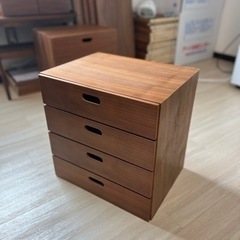 無印良品「MUJI」スタッキングチェスト・引出し・４段／ウォールナット材突板の画像