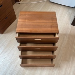 無印良品「MUJI」スタッキングチェスト・引出し・４段／ウォールナット材突板の画像