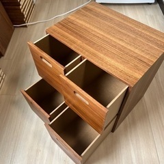 無印良品「MUJI」スタッキングチェスト・引出し・４個／ウォールナット材突板の画像