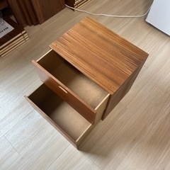 無印良品「MUJI」スタッキングチェスト・引出し・２段／ウォールナット材突板の画像